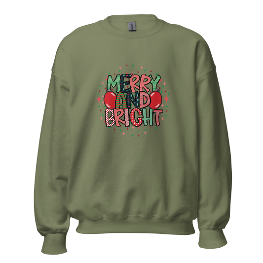 Merry & Bright Sweatshirt- Green