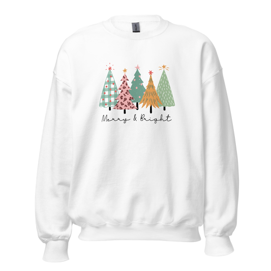 Merry & Bright Trees Sweatshirt - White